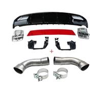 Alerón difusor Trasero de Fibra de Carbono Compatible con Coche, Clase A, con Escape, Compatible con Benz W176 Hatchback 4 Puertas 13-18 A45 AMG A180 A200(Red with Pipes)