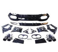 Alerón Difusor Trasero para Benz Clase A W177 2019-2023 difusor Trasero Tubo de Escape Labio Parachoques con AMG A45 A35(A45 Sedan Black Tip)