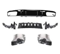 Alerón Difusor Trasero para Benz Clase C W205 C205 S205 A205 2015-2021 C63 C43 Estilo difusor Trasero con Tubos de Escape Punta AMG Look Sedan Coupe(F)