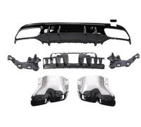 Alerón Difusor Trasero para Benz Clase C W205 C205 S205 A205 2015-2021 C63 C43 Estilo difusor Trasero con Tubos de Escape Punta AMG Look Sedan Coupe(B)
