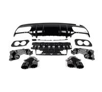 Alerón Difusor Trasero para Benz Clase C W205 Sedan AMG C43 2014-2021 Estilo difusor Trasero + terminales de Escape Redondas Negro