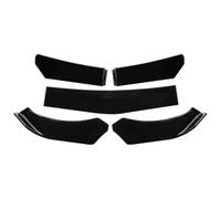 Alerón Frontal Kit Carrocería Separador Parachoques Delantero ABS Ajustable Universal 5 Piezas Divisor Labios Pato Parachoques Delantero Spoiler(Gloss Black)