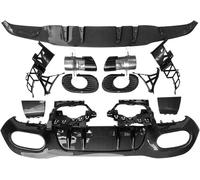 Alerón Labio Delantero para Benz W177 Hatchback para AMG Styling A35 2019 Difusor Labio Parachoques Trasero Silenciador Punta Escape Divisor Alerón Aleta(Carbon Fiber Style)