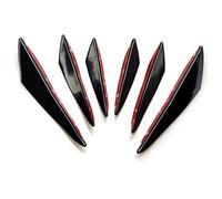 Alerón Parachoques Delantero 6 Unids/Set Decoración Difusor Divisor Aleta Cuerpo Spoiler Canard Valence Chin Personalización Universal Parachoques Delantero Labio(Black 6pcs)