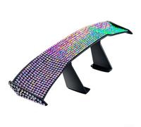 Alerón trasero de aleta trasera de coche hecho de material ABS con instalación sin taladro, adecuado para una amplia compatibilidad con vehículos (diamante de color)