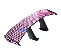 Alerón trasero de aleta trasera de coche hecho de material ABS con instalación sin taladro, adecuado para una amplia compatibilidad con vehículos (diamante rosa)