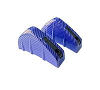 Alerón Trasero Difusor de Parachoques Trasero Modificado para Coche, Fibra Carbono Universal 4 Uds alerón Triangular para VW Alerón Trasero Coche(2Pcs CF Blue)