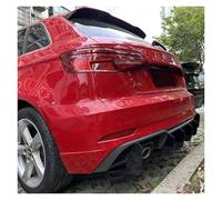 Alerón Trasero Inferior Estilo Tiburón 6 Aletas Difusor Divisores para A3 8V para Sline Hatchback 2014-2020 Embellecedor Labio Parachoques Alerón De Techo