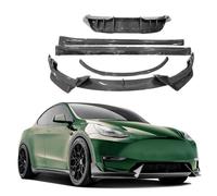 Alerón Trasero Kits De Carrocería Estilo AD Compatible con Tesla Model Y, Difusor Trasero, Faldones Laterales, Alerón, Accesorios, 5 Piezas/1 Juego, Fibra Carbono