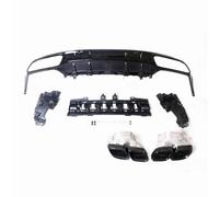 Alerón Trasero para Difusor Parachoques Trasero Alerón Y Silenciador Escape Tubo Punta para Mercedes para Benz Clase C W205 Coupe para AMG C63 Style Coche Spoiler(Black Tip Pipe)