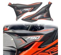 Alerones de carenado para 790 Adventure S 2021 2022 Cubierta De Carenado Motocicleta Paneles Laterales Protectora Parabrisas Protector Lateral(Black-Orange)