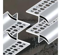 Aleros de techo de aluminio, borde de goteo, 4 canales desviadores curvados de agua de lluvia de 160 cm x 30 mm, línea de goteo duradera para una gestión eficaz del agua