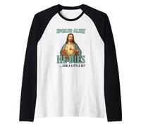 Alerta de spoiler, muere por un poco divertido Jesús de Pascua Camiseta Manga Raglan