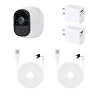 ALERTCAM - Cable de alimentación para Arlo Pro y Arlo Pro 2, 5 m, Resistente a la Intemperie, con Adaptador de alimentación 3.0 de Carga rápida para Cargar continuamente tu cámara Arlo (2 Unidades)