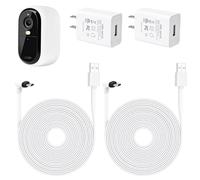ALERTCAM Paquete de 2 cables de carga de 9 m para cámara de seguridad Arlo Essential 2K para exteriores (2ª generación), cable de alimentación largo impermeable para Arlo Essential 2ª, color blanco