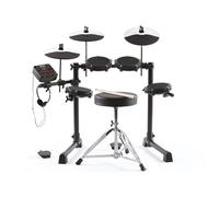 Alesis Debut Kit - Batería electrónica infantil con 4 parches de malla, 120 sonidos, 100 lecciones, taburete, baquetas, llave de batería y auriculares