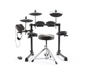 Alesis Debut Kit - Batería electrónica infantil con 4 parches de malla, 120 sonidos, 100 lecciones, taburete, baquetas, llave de batería y auriculares
