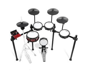 Alesis Nitro Ultimate Batería Electrónica con Pads de Malla de Doble Zona, Hi-Hat Independiente, 640 Sonidos BFD Auténticos y 52 kits, Bluetooth, Drumeo, USB MIDI, Compatible con Doble Bombo