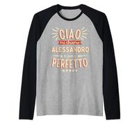 Alessandro Idea Regalo Personalizzata Nome Divertente Camiseta Manga Raglan