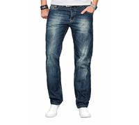 ALESSANDRO SALVARINI Pantalones vaqueros para hombre Comfort Fit Vaqueros de pierna recta Denim Basic, Azul medio., 46W x 36L