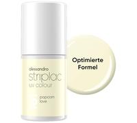 alessandro Striplac - Esmalte de uñas UV con diseño de palomitas de maíz, cobertura y resistente a los arañazos hasta 15 días, fácil aplicación, tecnología de extracción suave, vegano, amarillo pastel