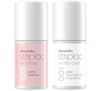 alessandro Striplac - Esmalte de uñas UV Pretty Ballerina & Top Coat Bundle - 2 x 6,5 ml - Opaco y resistente a los arañazos hasta 15 días - Fácil aplicación - Tecnología de extracción suave - Vegano
