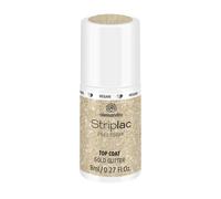 alessandro Striplac Peel or Soak - Top Coat Gold GLITTER - VEGAN - Esmalte de uñas LED Top Coat Gold - Para uñas perfectas en 15 minutos, 8 ml