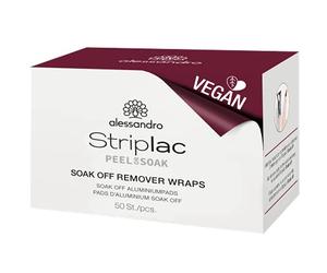 alessandro Striplac Soak Off Remover Wraps - Almohadillas de aluminio para quitar el esmalte de uñas Striplac/LED, 50 unidades