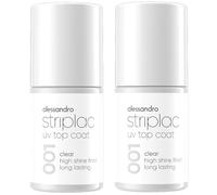 alessandro Striplac UV Top Coat Clear Bundle - 2 x 6,5 ml - Uñas brillantes y resistentes a los arañazos hasta 15 días - Aplicable con y sin color - Tecnología de extracción suave - Vegano