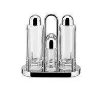 Alessi 5070 - Set de Vinagreras de Diseño para Aceite, Vinagre, Sal y Pimienta en Acero Inoxidable 18/10 y Vidrio Cristalino