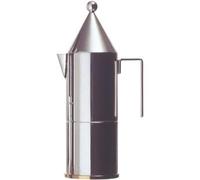 ALESSI La conica 90002/6 Cafetera para Café Exprés de Diseño, Acero Inoxidable y Fondo en Cobre, Plateado, 3 Tazas