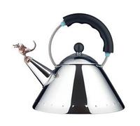 Alessi |9093REX B Tea Rex Hervidor de Design con Asa y Silbato en Forma de Dragón, Acero Inoxidable, Negro