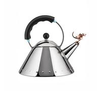 Alessi |9093REX B Tea Rex Hervidor de Design con Asa y Silbato en Forma de Dragón, Acero Inoxidable, Negro