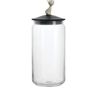 Alessi A Di Miòjar - Tarro de Cristal con Tapa para la Comida del Gato (Resina termoplástica), Color Negro