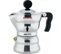 Alessi Cafetera espresso AAM33/1 – Cuerpo de aluminio, mango y pomo en resina termoplástica, 1 taza