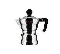 Alessi Cafetera espresso AAM33/1 – Cuerpo de aluminio, mango y pomo en resina termoplástica, 1 taza