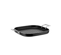 Alessi AJM304 B Pots&Pans - Parrilla en aluminio con revestimiento antiadherente, negro. Fondo en acero magnético para la cocción por inducción.