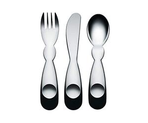 Alessi AM41S3 Alessini, Servicio de cubiertos para niños en acero inoxidable 18/10 Cuchara, tenedor, cuchillo