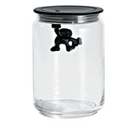Alessi AMDR05 B - Tarro de cristal con tapa hermética y diseño de hombre colgante, color negro