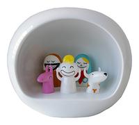 Alessi AMGI10 Pesebre de Diseño en Porcelana Decorada a Mano con Figuras de la Sagrada Familia, Blanco, 5 Piezas