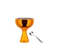 Alessi Set copa y cuchara para helado Big Love AMMI01S O – Acero 18/10, resina – Anaranjado