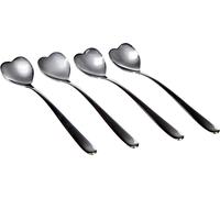 Alessi Big Love AMMI08/7 - Juego de Cuatro Cucharas de Café con Design de Corazón, Acero Inoxidable 18/10