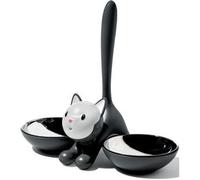 Alessi Tigrito AMMI09 B Cuenco de Animales de Diseño, Acero Inoxidable 18/10 y Resina Termoplástica, Negro