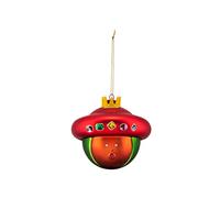 Alessi Baldassarre AMJ13 10 Bola de Diseño de Árbol de Navidad con el Magus Balthazar en Vidrio Soplado, Decorada a Mano, Rojo