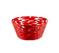 Alessi "BARKET" CESTO REDONDO ACERO Y RESINA ROJO 21cm