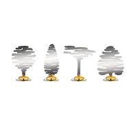 Alessi Barkplace Tree BM18S4 - Juego de Cuatro Tarjetas de Lugar compuestas por un Árbol en Acero AISI 430 con Decoración Magnética de Porcelana