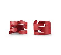 Alessi Set de Dos servilleteros en Acero Colorado con Resina epossidica, Rojo, Multicolor, Talla Unica