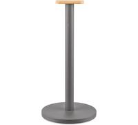 Alessi Mattina BG05 DG - Portarrollos de Cocina de Design en Acero Coloreado con Resina Epoxi y Pomo en Madera de Bambú, Gris Oscuro
