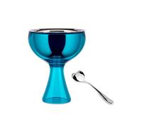 Alessi Big Love AMMI01S AZ - Set con Copa para Helado en Acero Inoxidable 18/10 y Resina Termoplástica y Cuchara para Helado en Acero Inoxidable 18/10 Brillante, Azul