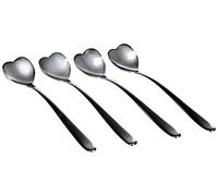 Alessi Big Love AMMI08/7 - Juego de Cuatro Cucharas de Café con Design de Corazón, Acero Inoxidable 18/10